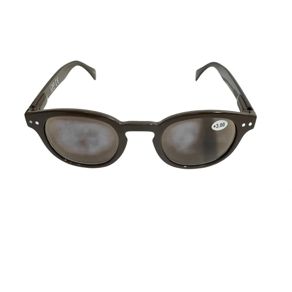 New IZE Sunglasses Readers +3.00 Brown Glasses With Case